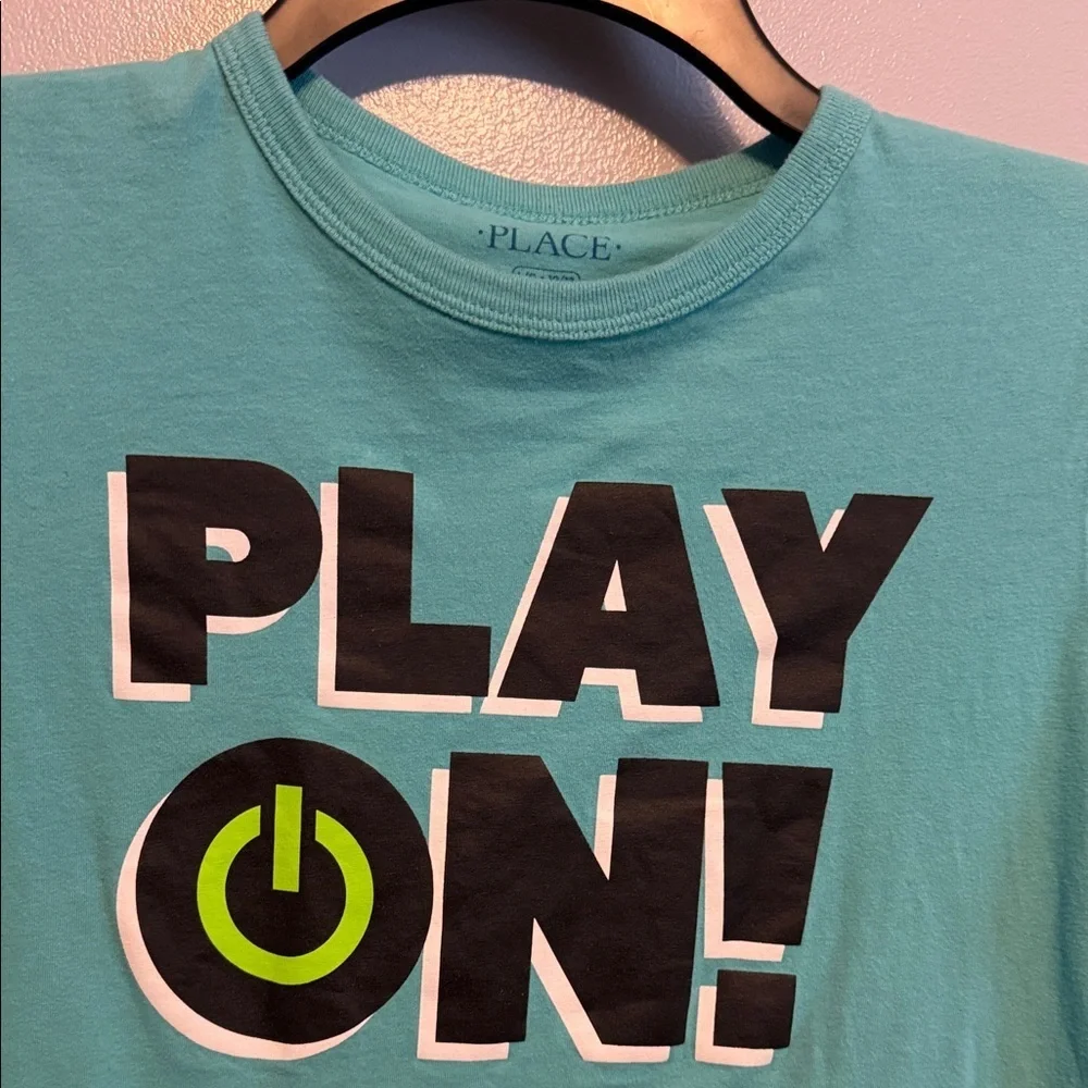 The Children's Place Aqua Long Sleeve 'Play On!' Tee